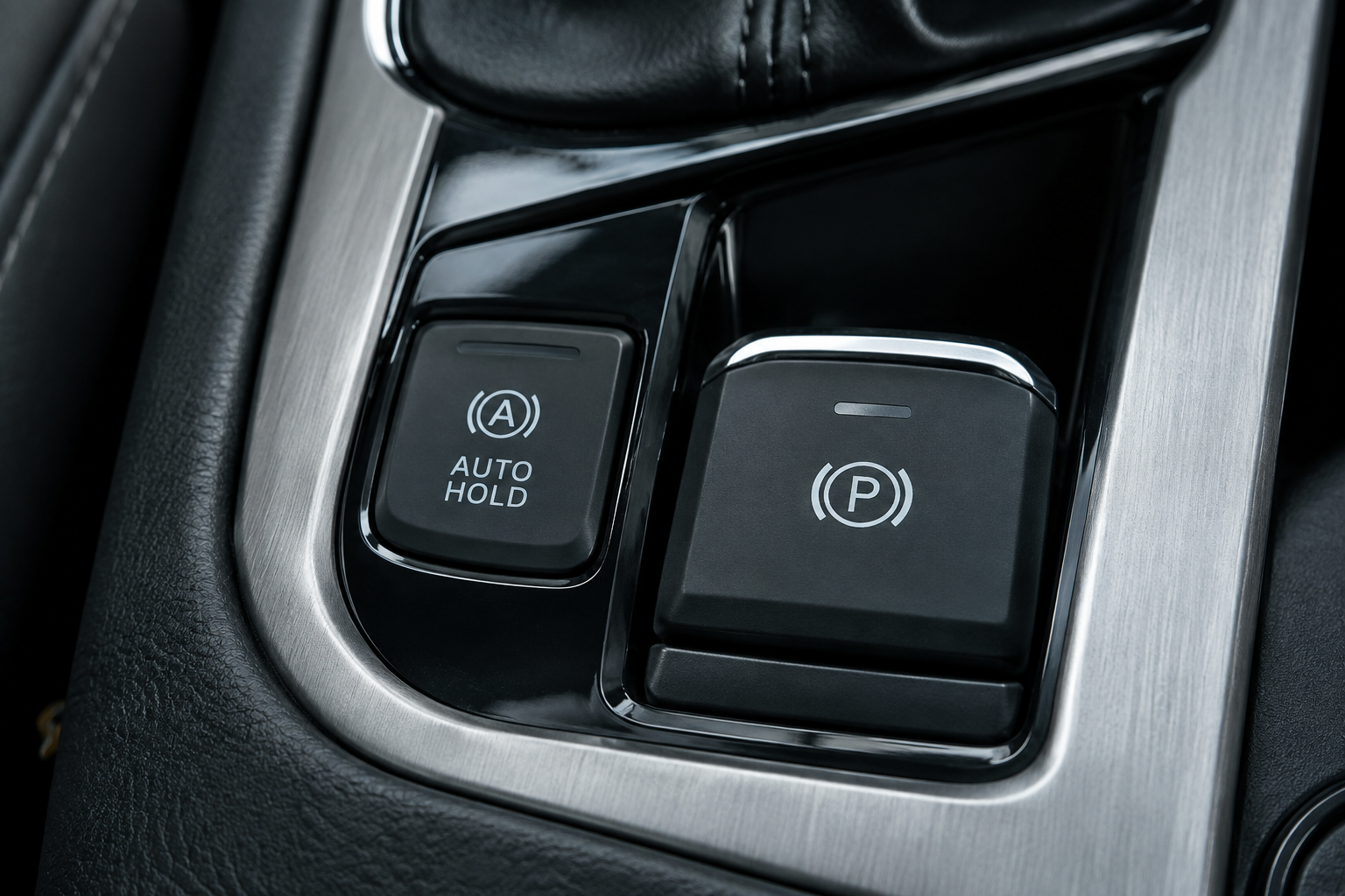 Side-by-side comparison of Kia Sportage Auto Hold button and Electronic Parking Brake switch