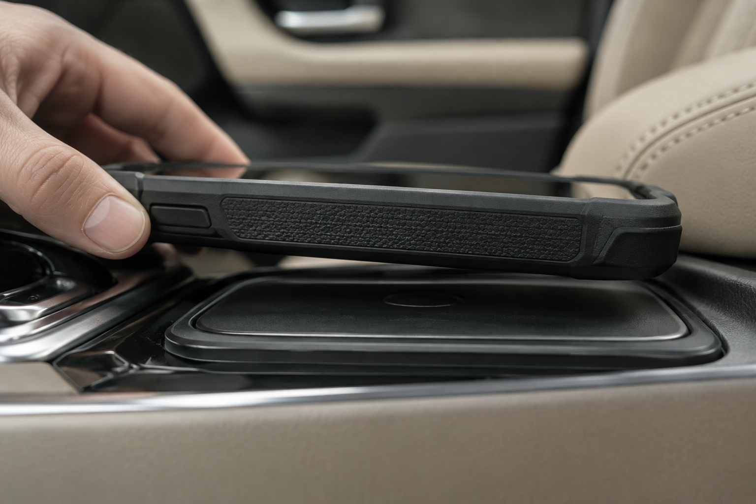 Thick phone case creating a gap on a car wireless charging pad