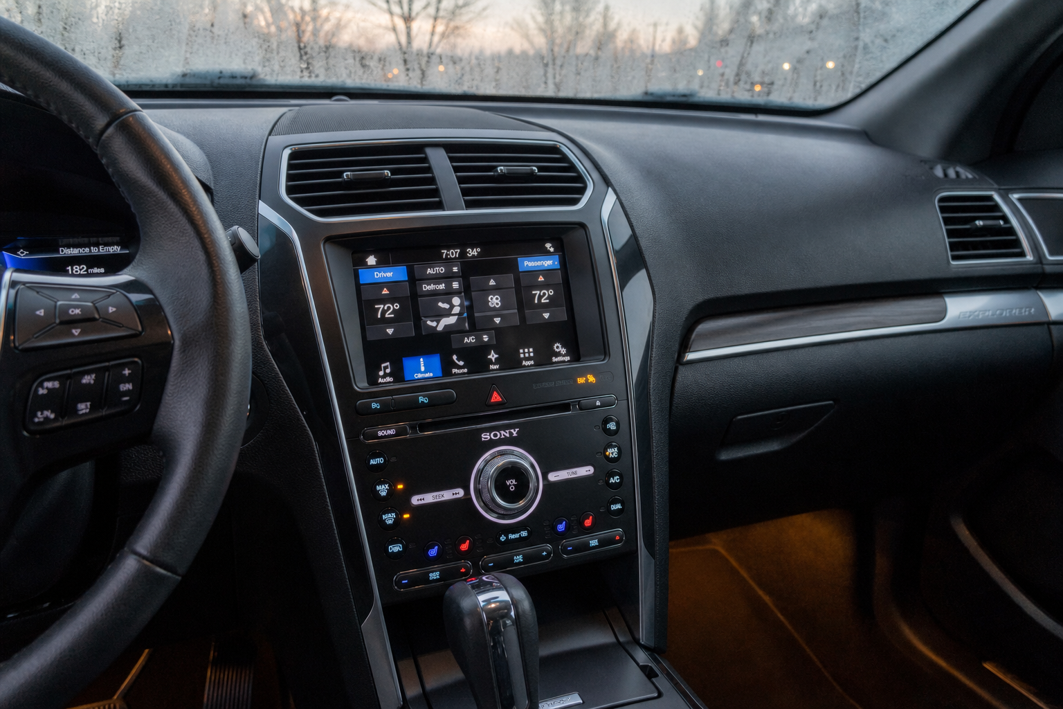 Ford Explorer climate control panel related to remote start settings