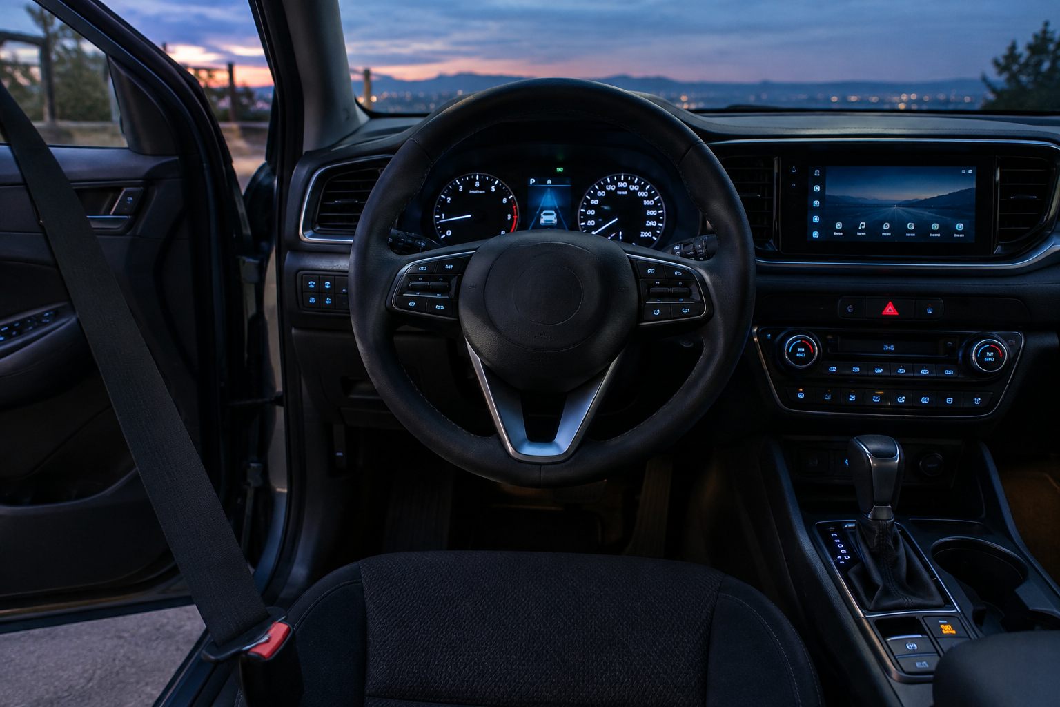 Hyundai Tucson dashboard showing conditions that may prevent Auto Hold from engaging