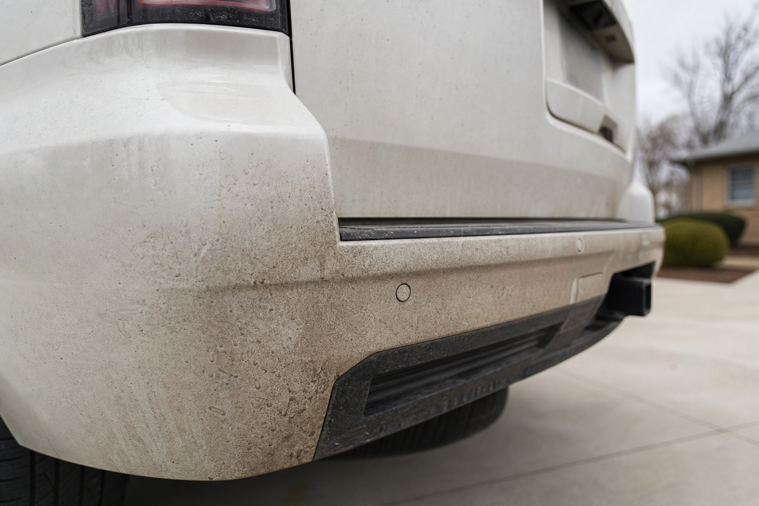 Dirt and grime covering Chevy Tahoe parking sensors causing malfunction