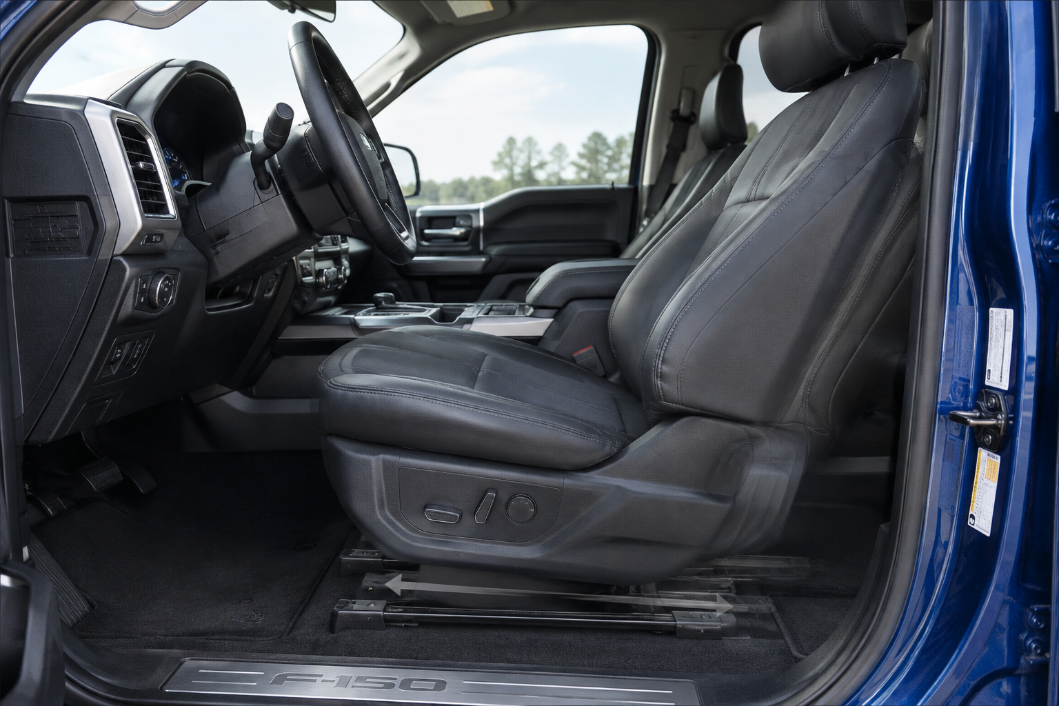 Ford F-150 driver seat sliding back automatically for easy entry and exit
