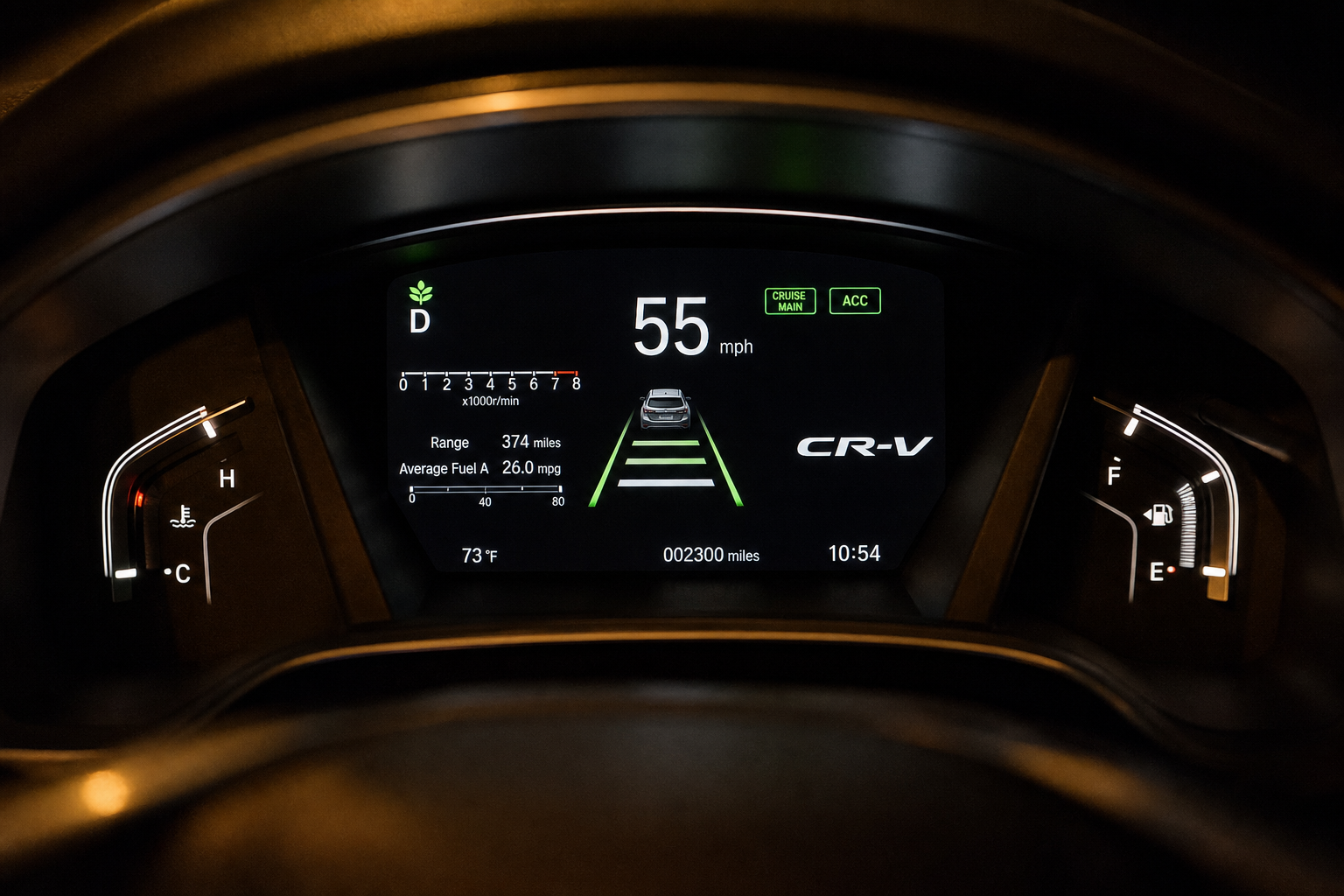 Honda CR-V dashboard display showing cruise control indicator icons