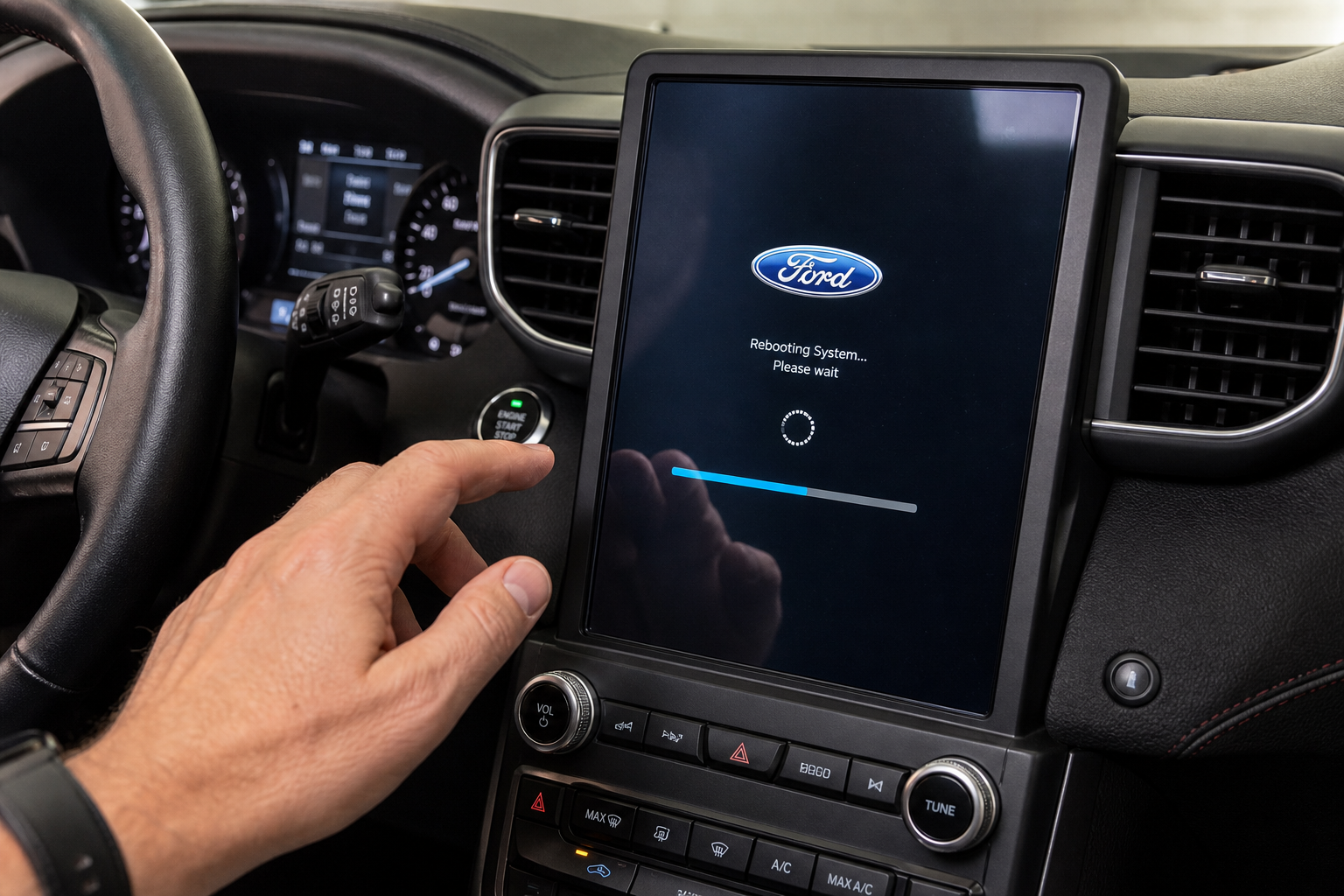 Ford Explorer infotainment screen rebooting during a software update