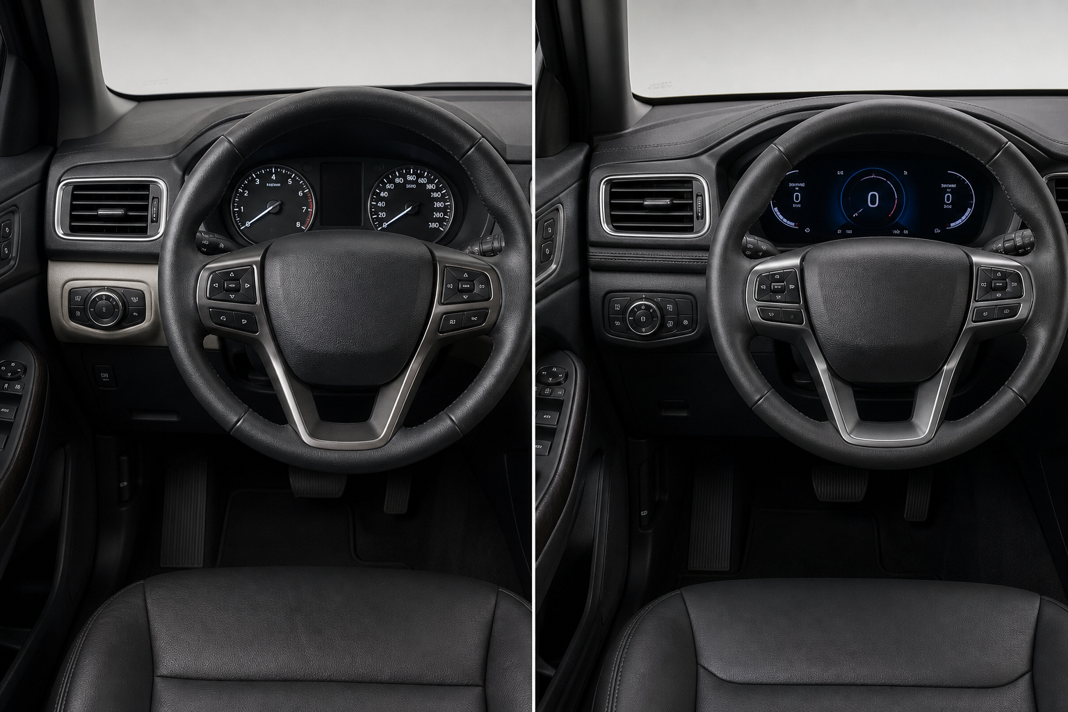 Comparison of Ford Explorer dashboard designs across different model years
