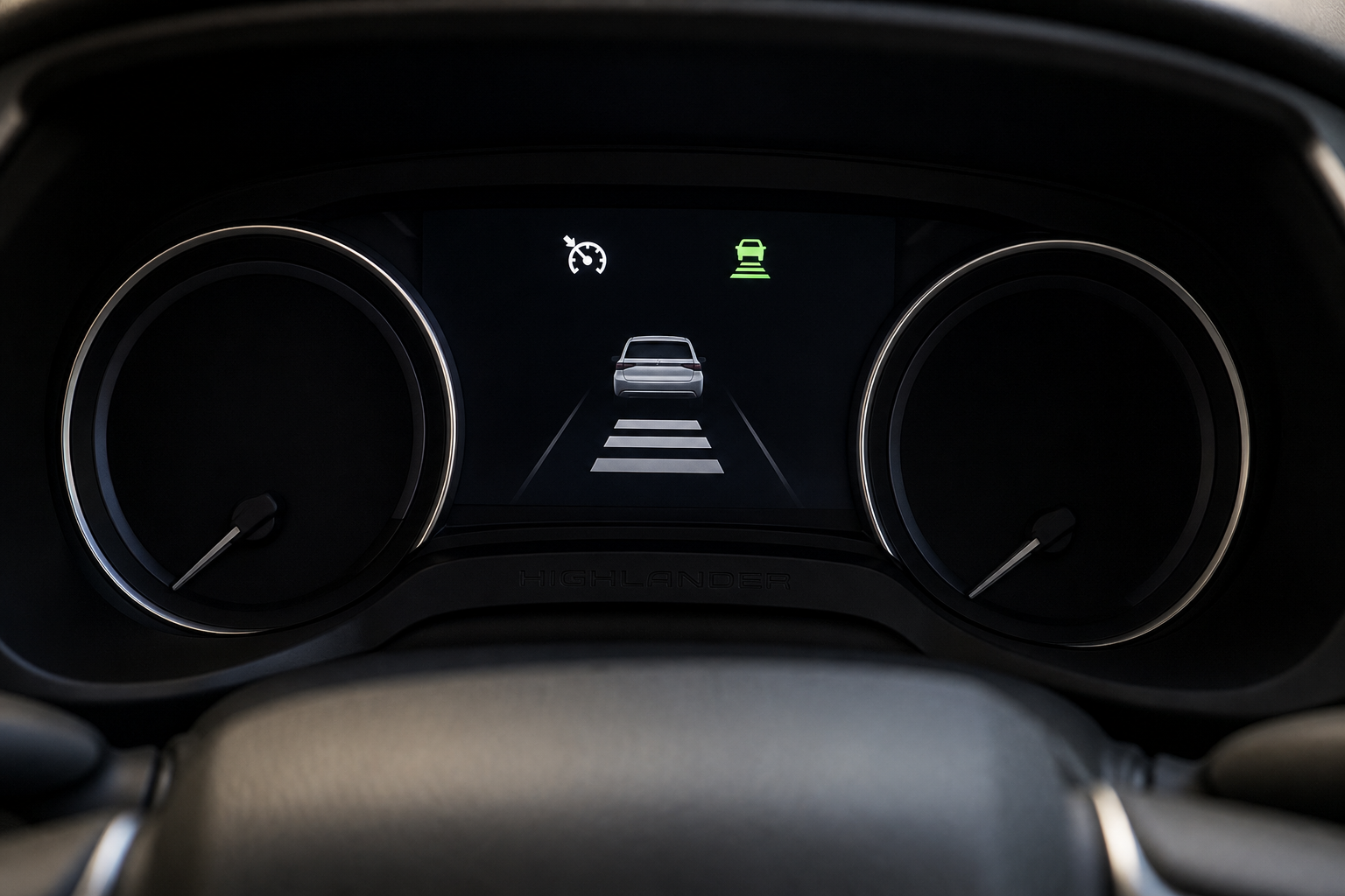 Toyota Highlander dashboard display showing dynamic radar cruise control indicator icons