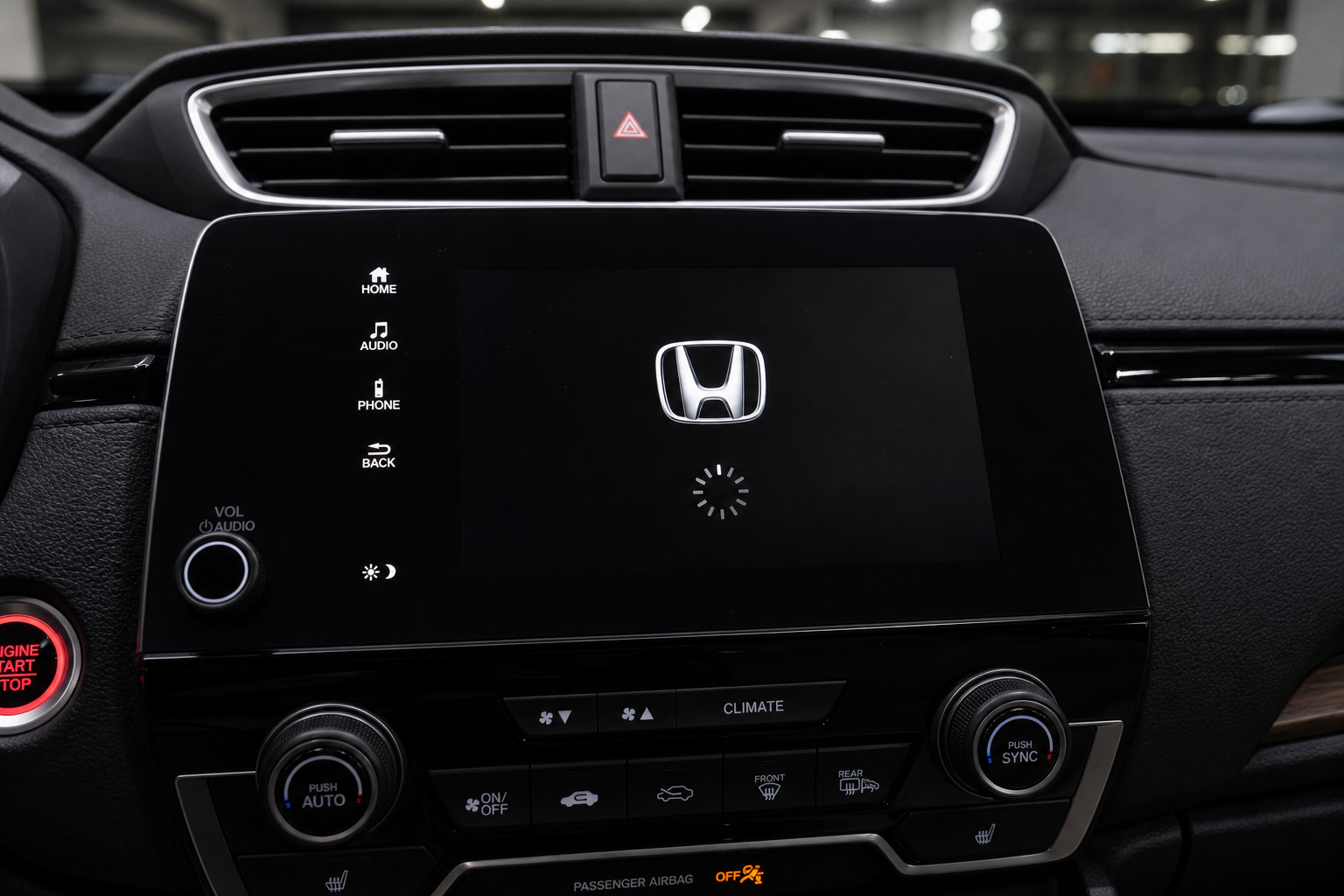 Honda CR-V infotainment touchscreen restarting during a system reboot