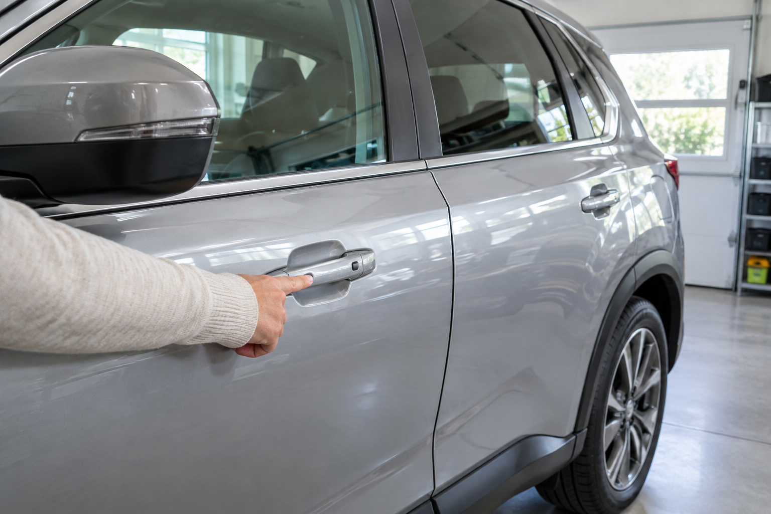 Testing the door handle sensor on a Nissan Rogue to diagnose a keyless entry issue