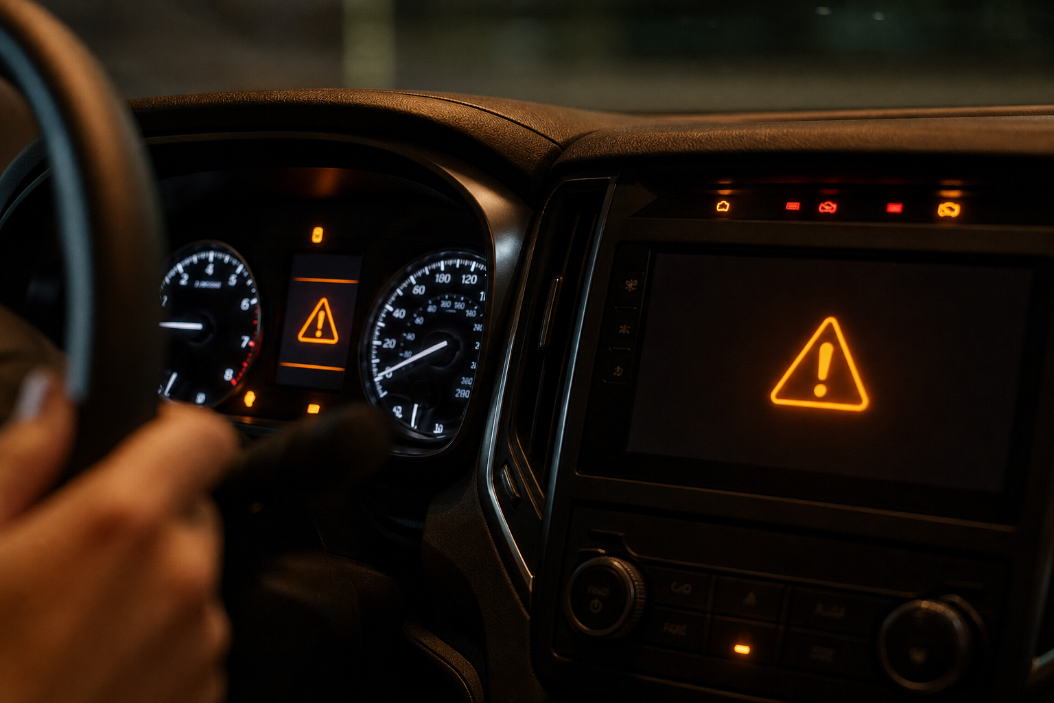 Illuminated warning alert on a Subaru Outback dashboard display