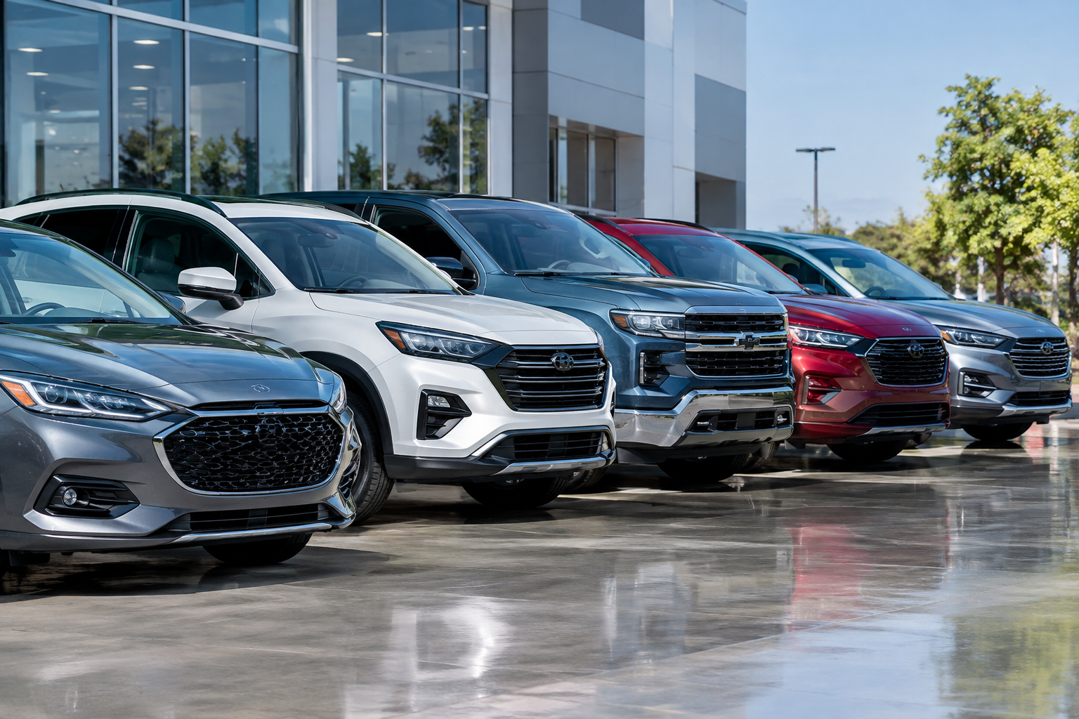 Lineup of modern cars known for long oil change intervals