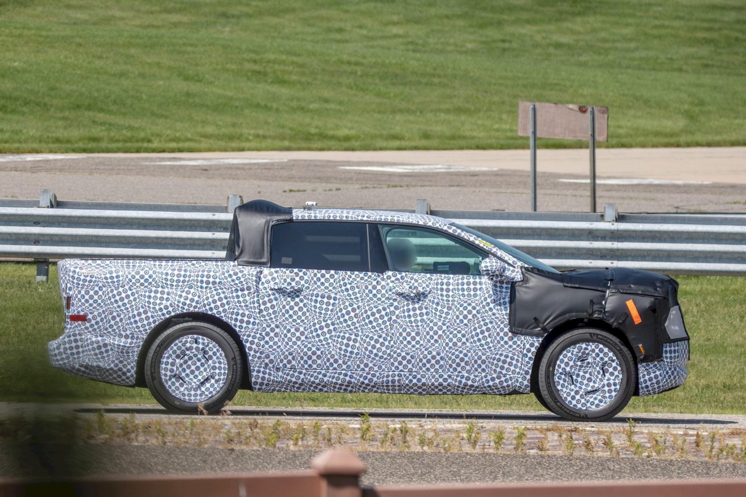 Camouflaged Ford Fathom electric pickup prototype